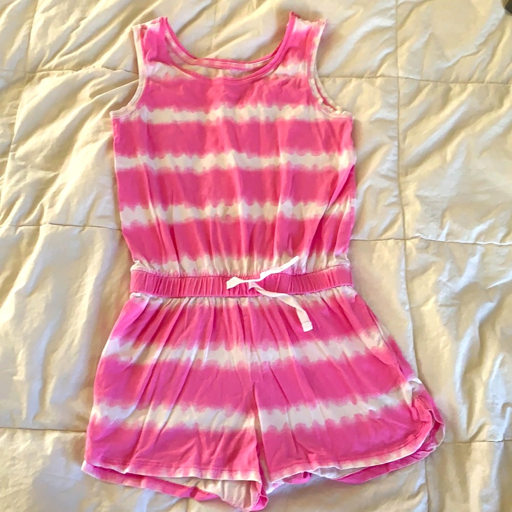 Gap, pink and white romper